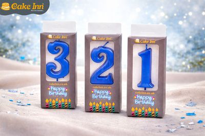 Blue Number Candle