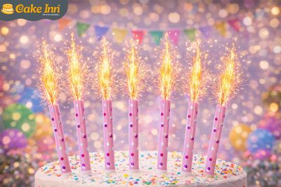 Pink Ice Fountain Candle Single