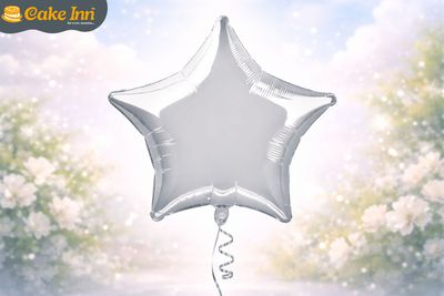 Sliver Star 18"Foil Balloon Including Helium & Weight