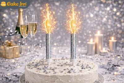 Silver Ice Fountain Candle Single