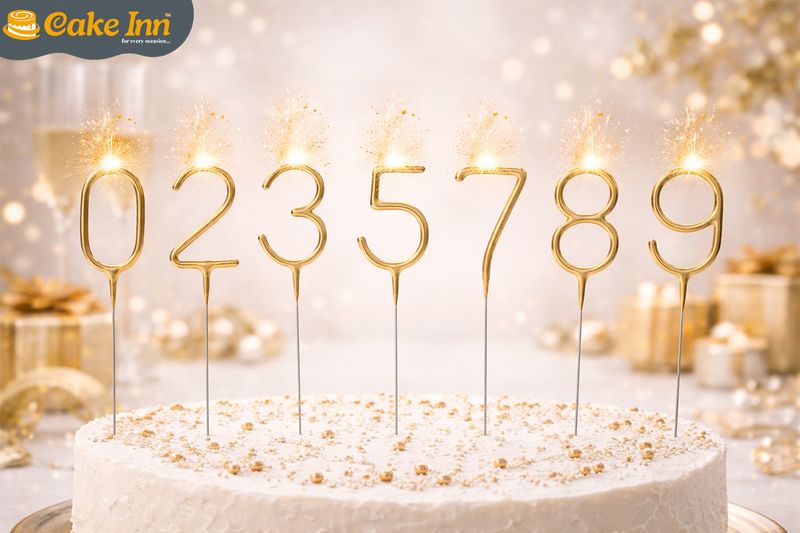 Gold Number  Sparkler Candle