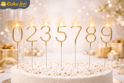 Gold Number  Sparkler Candle