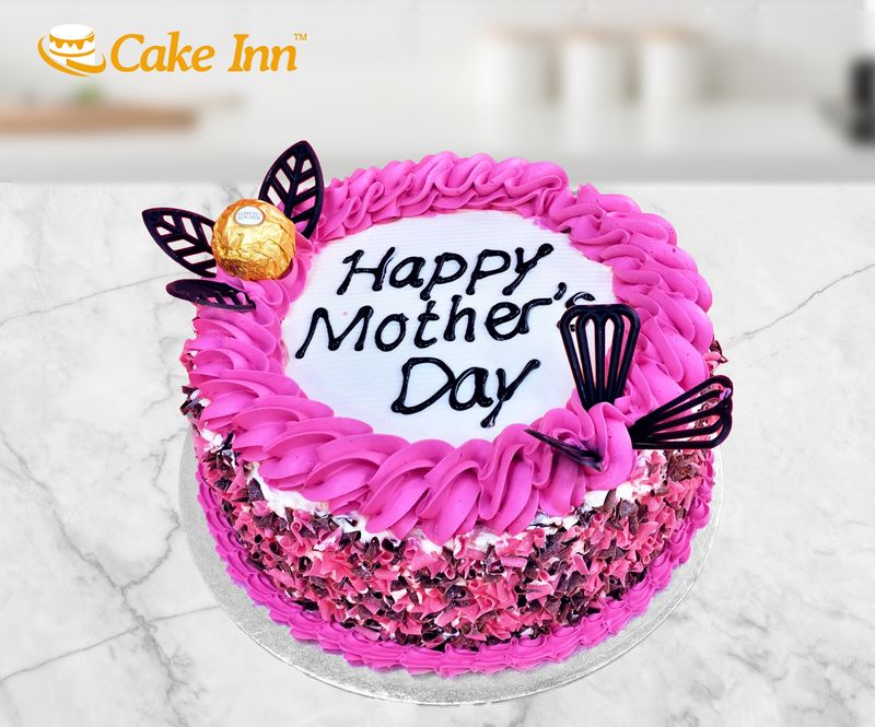 Mother's Day Cake Ferrero With Strawberry Curls On Side R96 Mother's Day Cake Ferrero With Strawberry Curls On Side R96
