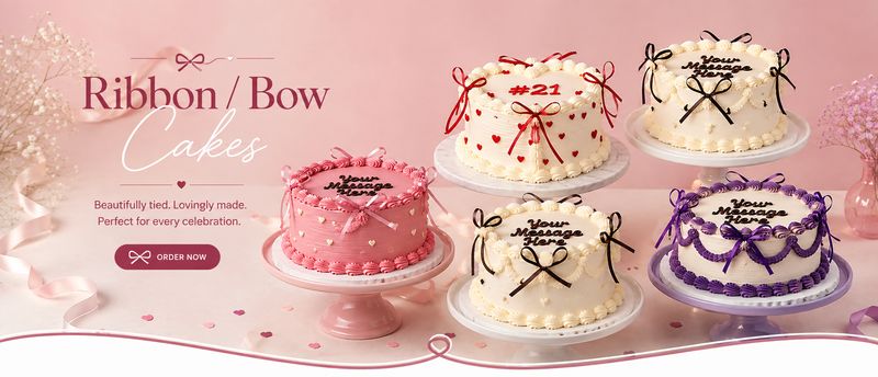 Vintage, ribbon/bow cakes collection