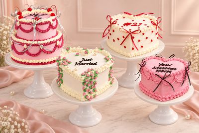 Vintage, ribbon/bow cakes collection