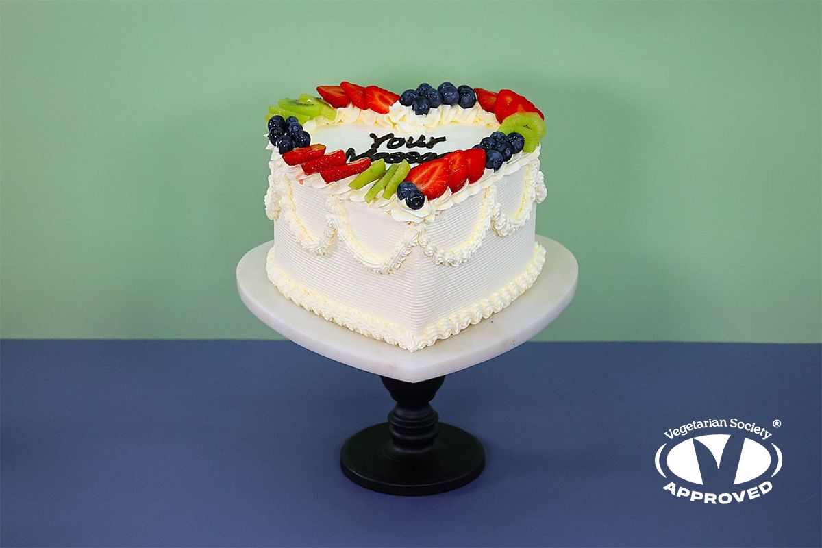 Fresh Fruit Heart Celebration Cake