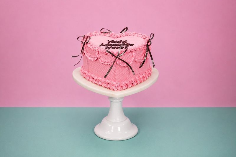 Vintage Heart Bow Cake Vintage Heart Bow Cake