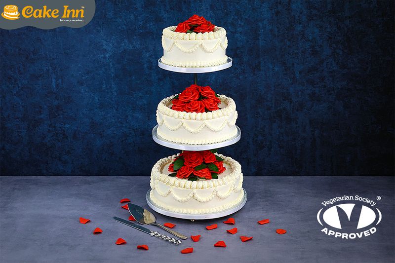 Customisable Flowers Theme 3-Tier Wedding Cake