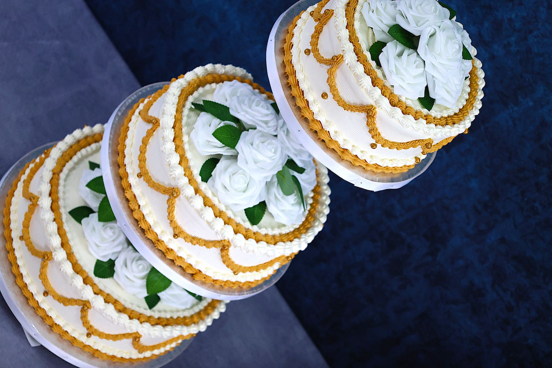 White Flowers 3-Tier Wedding Cake