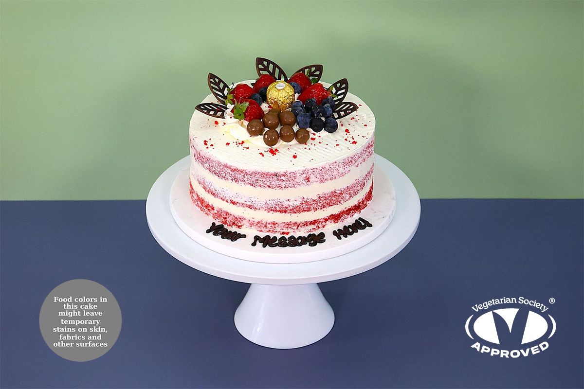 Luxury Fruity Naked Red Velvet Cake