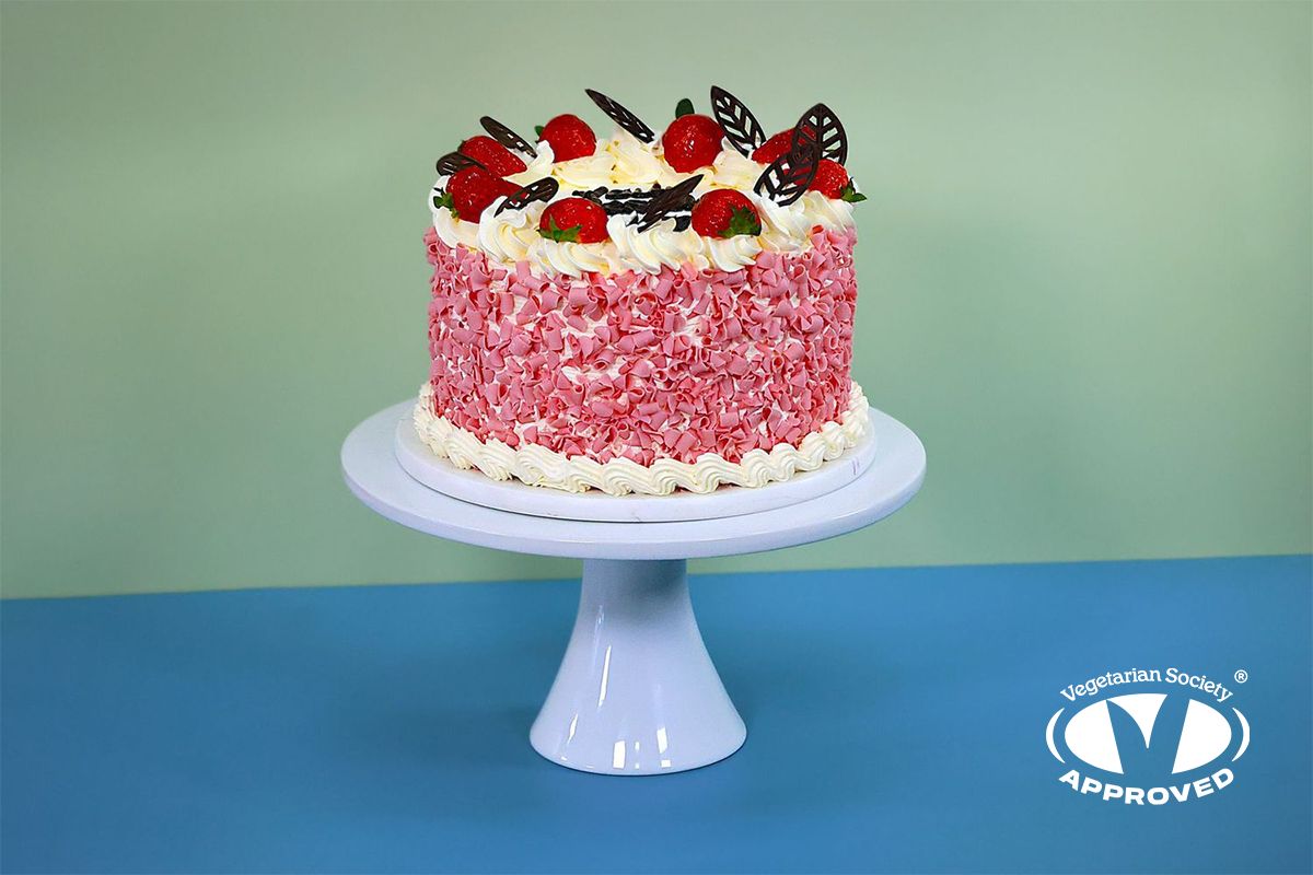 Full Strawberry With Strawberry Curls On Side Birthday Cake