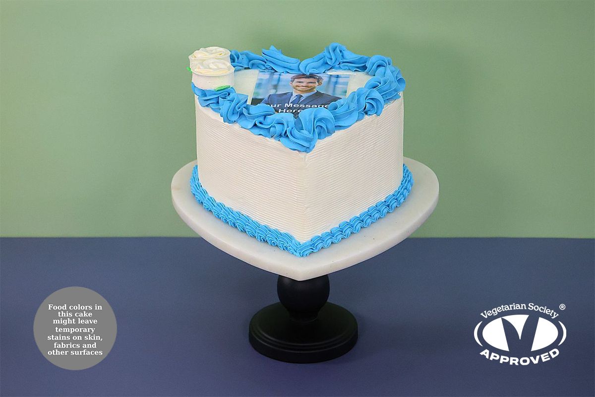 Colour Theme Heart Photo Cake Colour Theme Heart Photo Cake