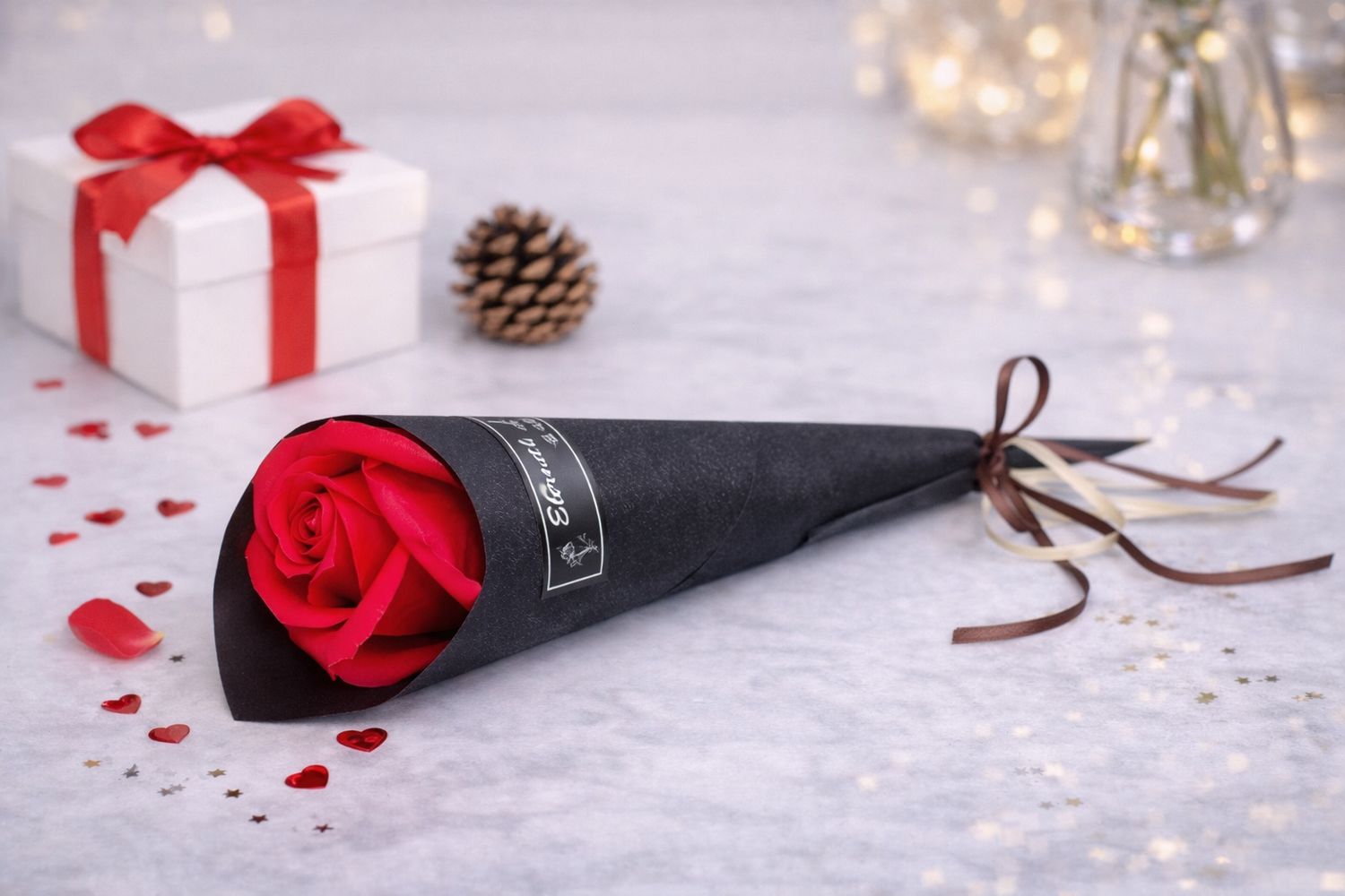 Red Rose Artificial Flower Single Individually Wrapped Nationwide