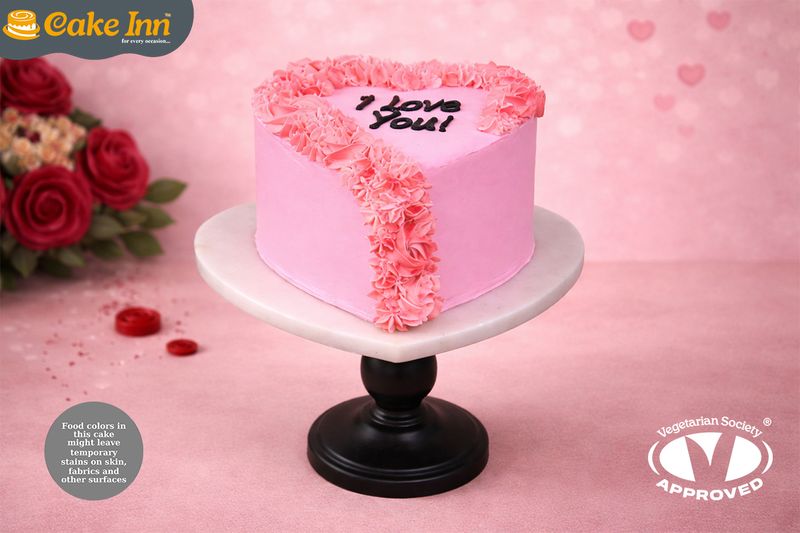 Classic flowers Heart Celebration Cake