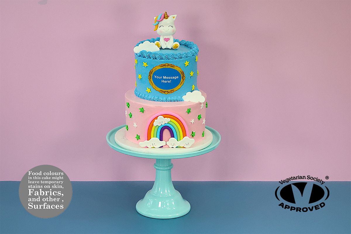Unicorn Topper Tier Cake Unicorn Topper Tier Cake