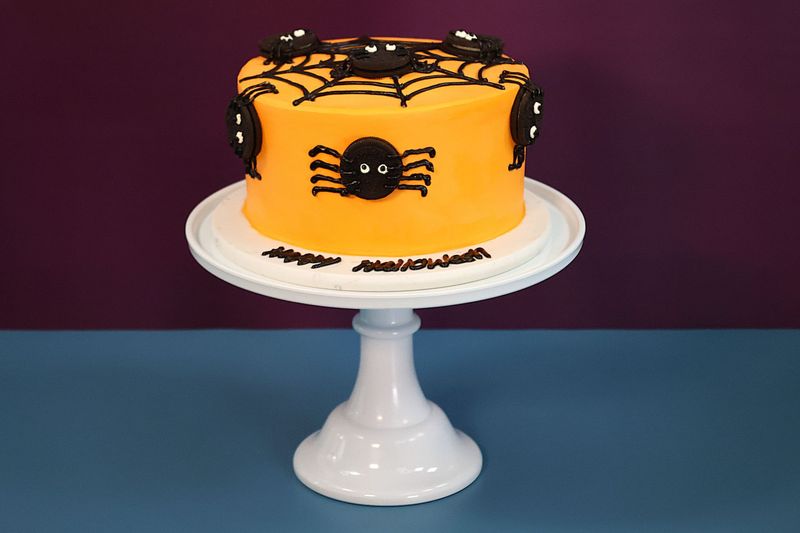 Spider Web Halloween Cake