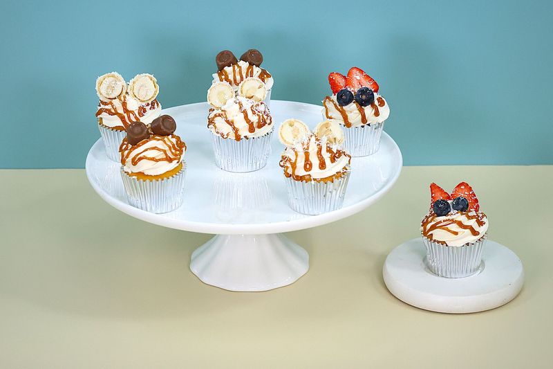 Coconut Cupcakes With Caramel Toppings