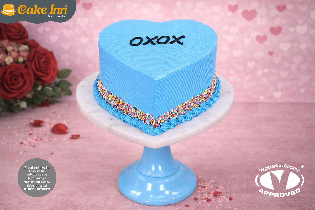 Love Heart Blue valentine's day cakes