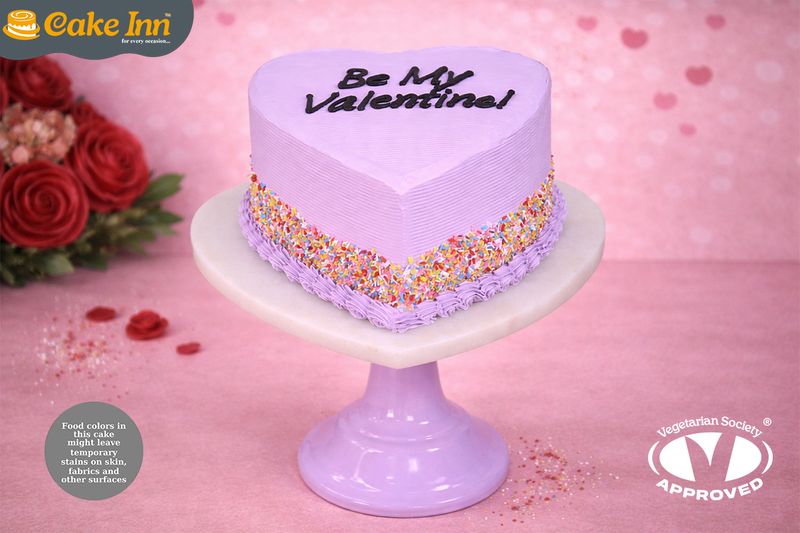 Love Heart Purple valentine's day cakes