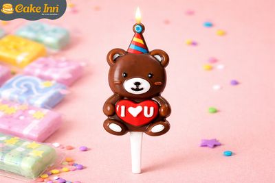 Brown Cute Little Teddy Bear Candle