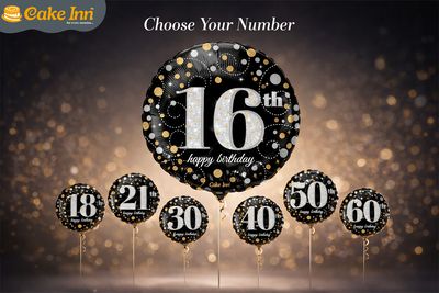 Double Number Happy Birthday  18″Foil Balloon Including Helium & Weight