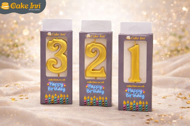 Gold Number Candle