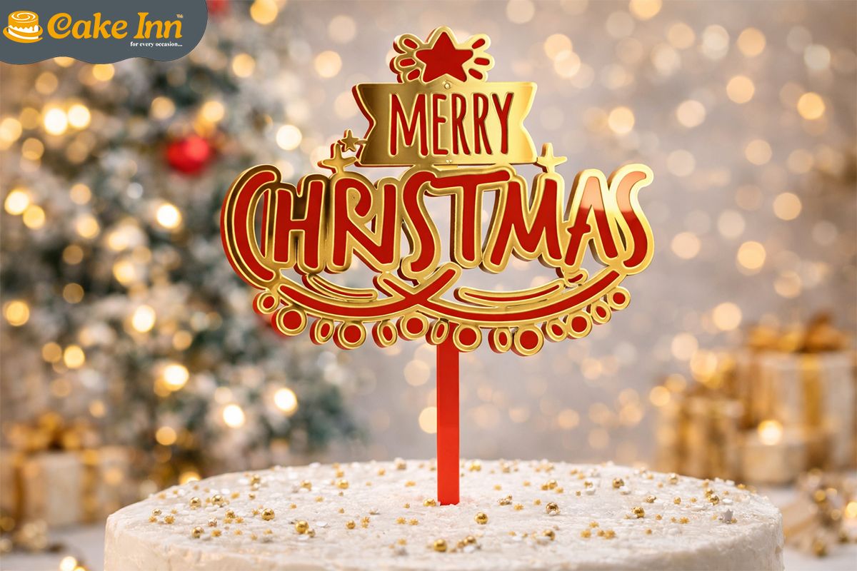 Merry Christmas Cake Topper