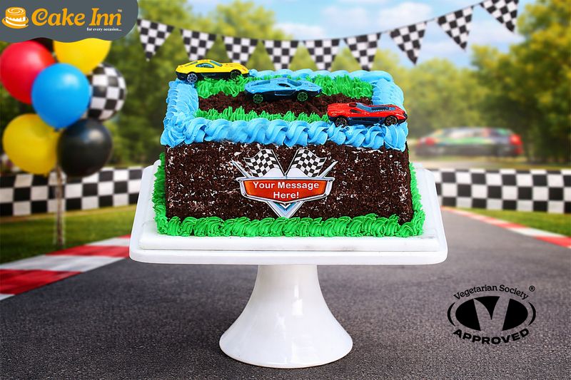Oreo Crumbs Racing Track birthday Cake