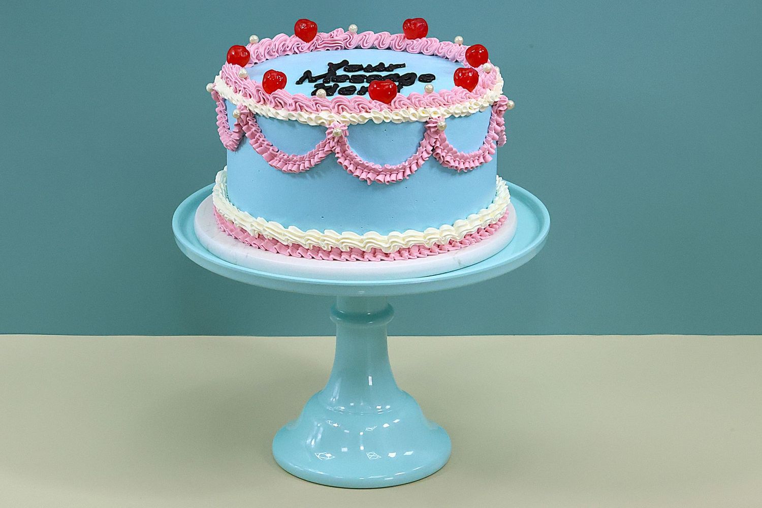 Pink & Blue Vintage Cake