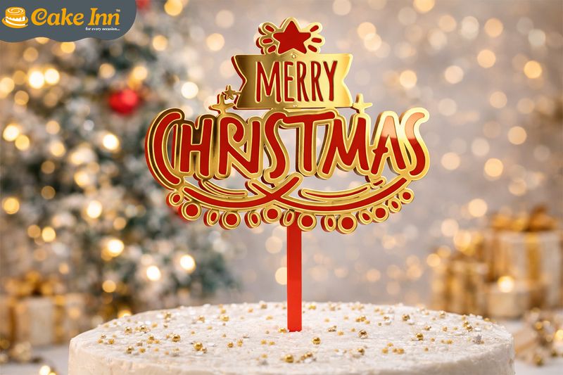Merry Christmas Cake Topper Nationwide