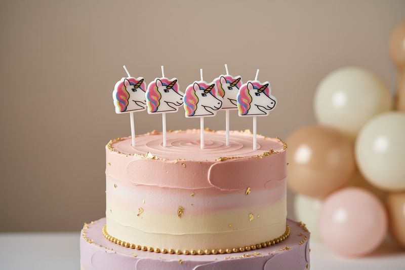 Cute Unicorn Candles Pack of 5