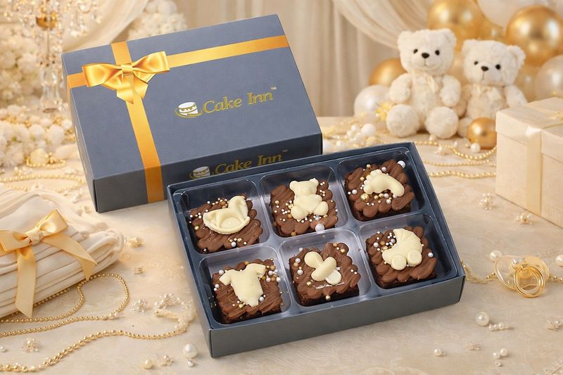 Baby Shower brownies & Slab with toppers Baby Shower brownies & Slab with toppers