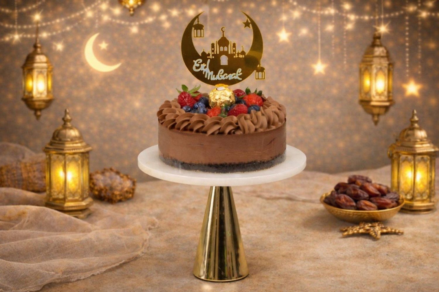Eid Mubarak Topper Chocolate Cheese Cake Eid Mubarak Topper Chocolate Cheese Cake