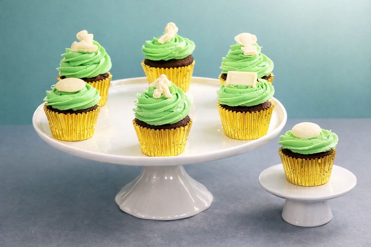 Butter Cream Football Chocolate Toppers Cupcakes