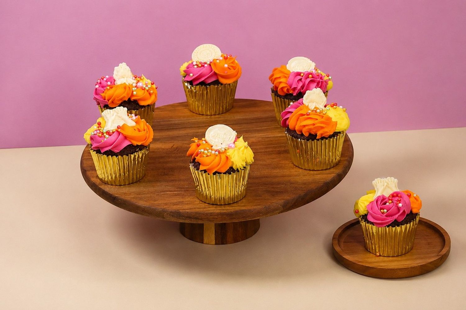 Butter Cream Holi Toppers Cupcakes