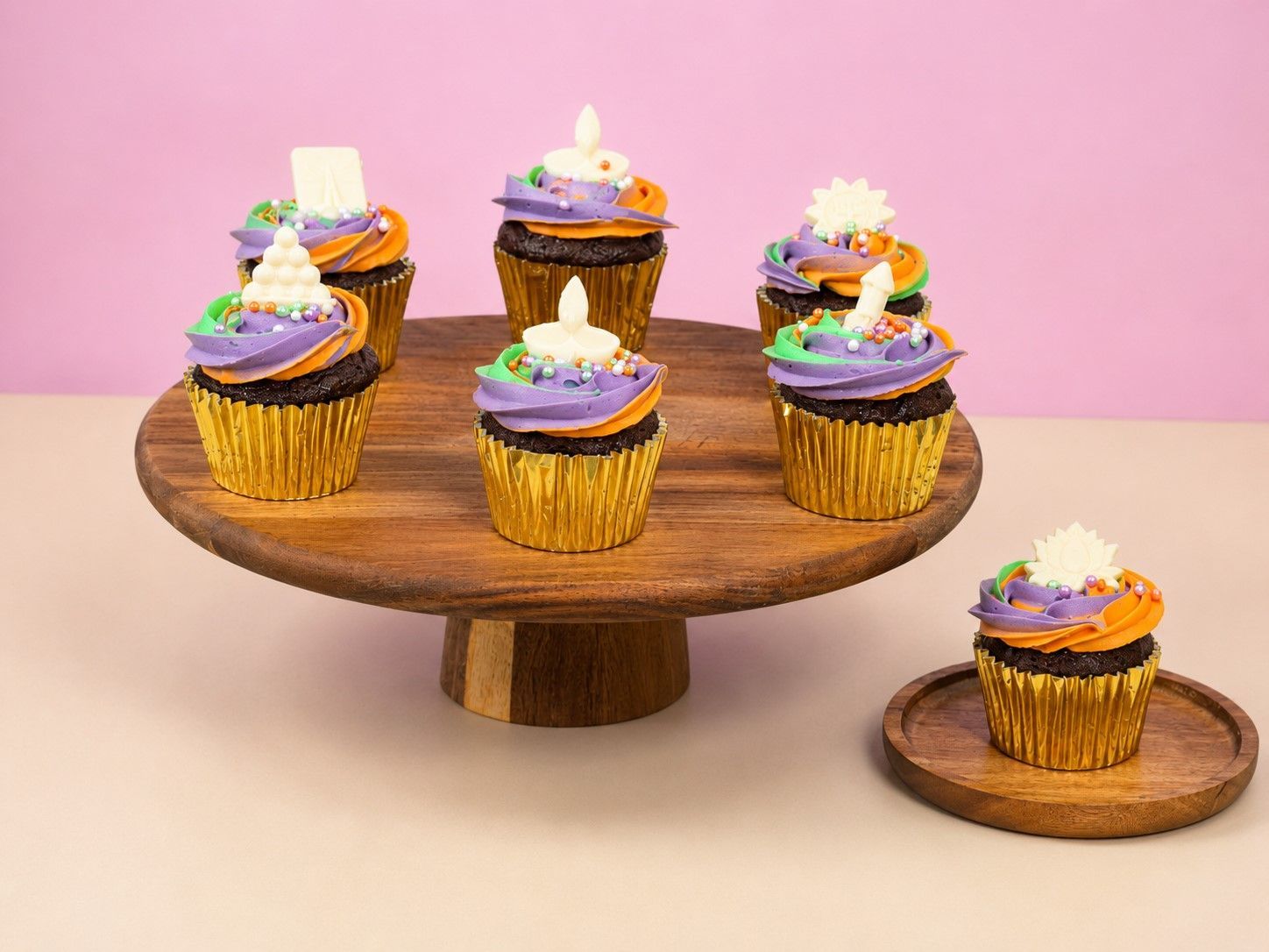 Butter Cream Diwali Toppers Cupcakes