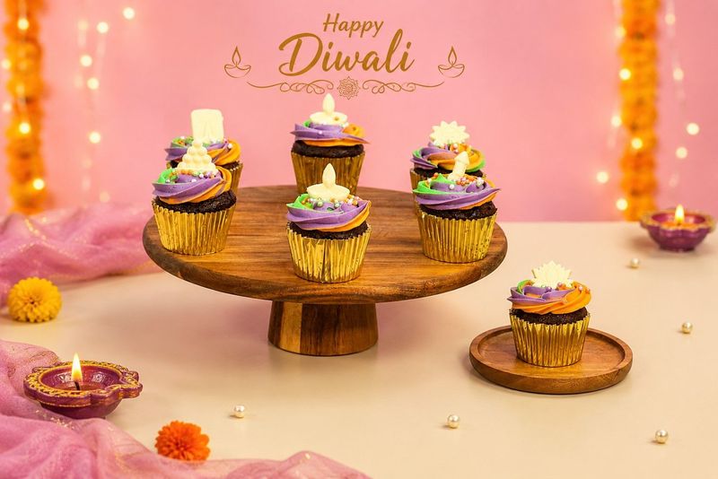 Butter Cream Diwali Toppers Cupcakes Butter Cream Diwali Toppers Cupcakes