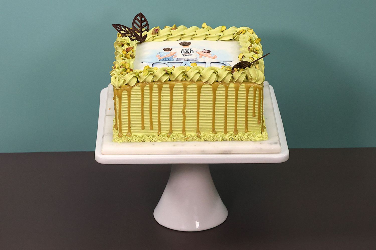 Pistachio Cream Personalised Photo Cake
