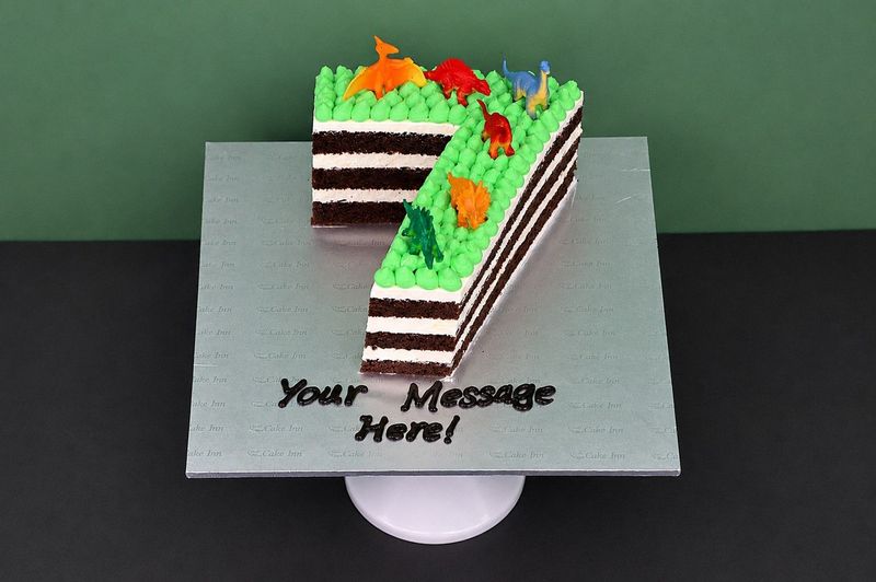 Dinosaur Theme Number Cake