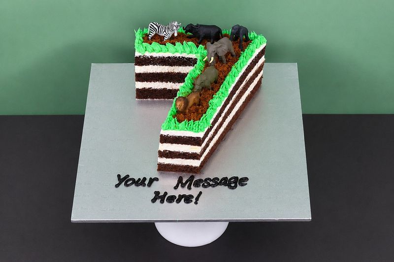 Safari Animal Theme Number Cake