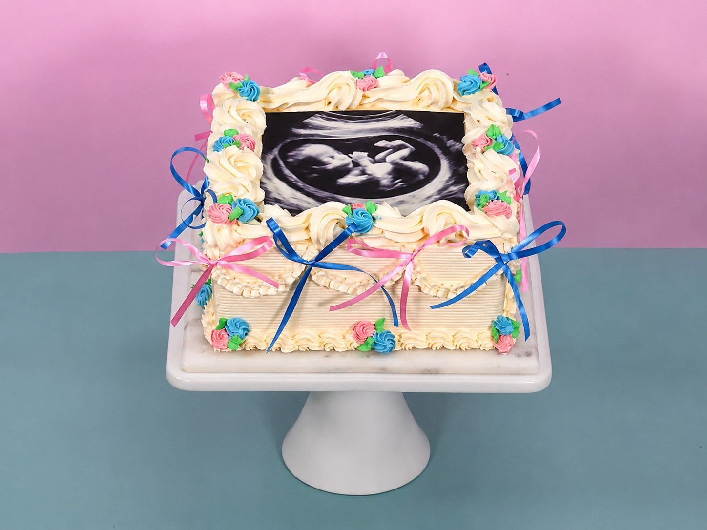 Gender Reveal Baby Scan Cake