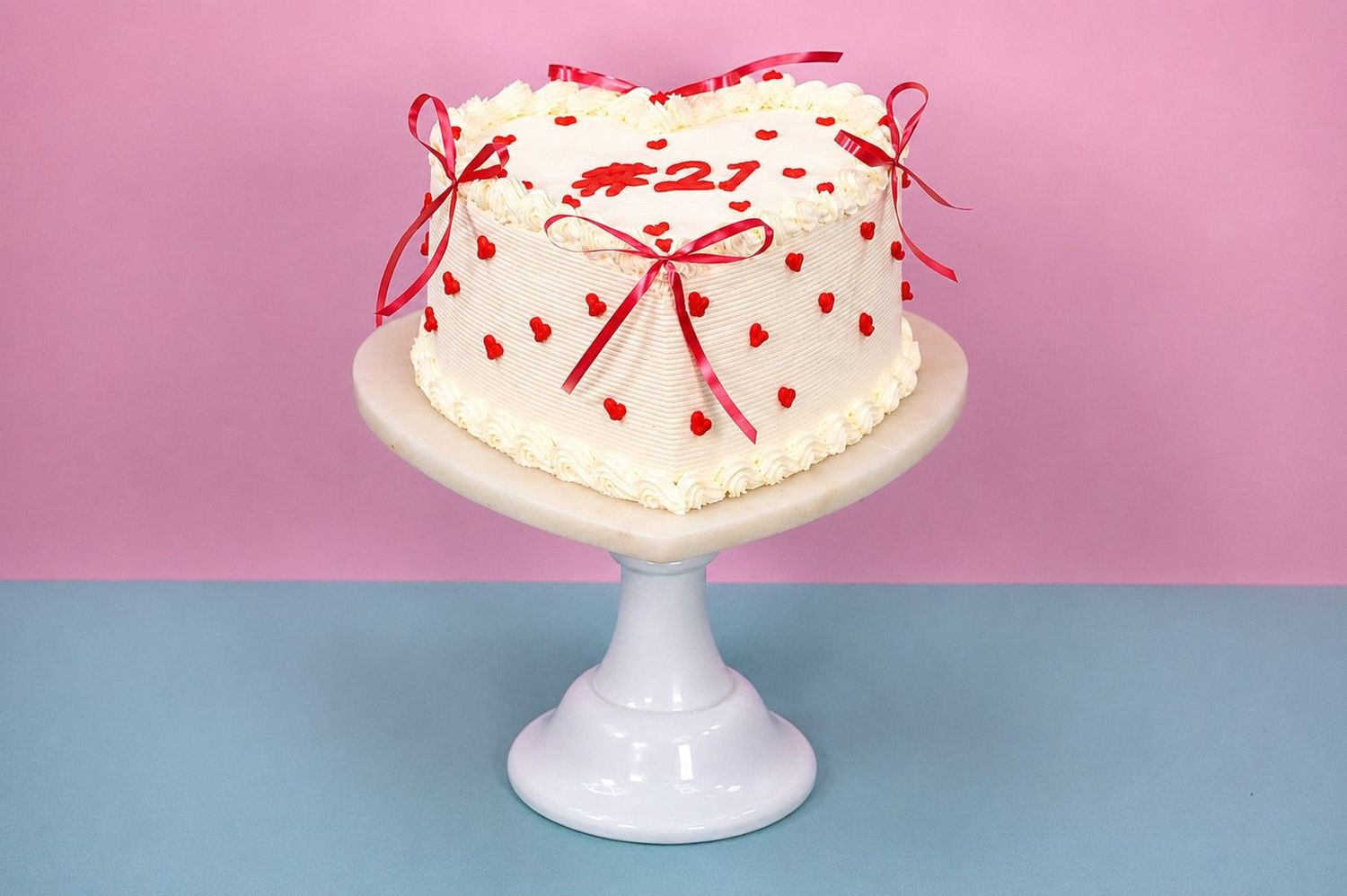 Vintage Heart Bow Cake