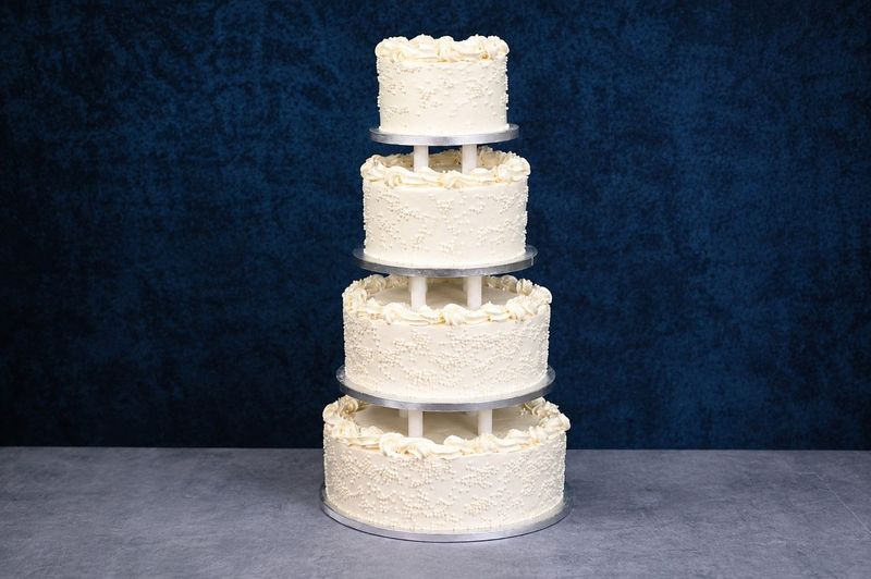 White Pearls Wedding Cake White Pearls Wedding Cake