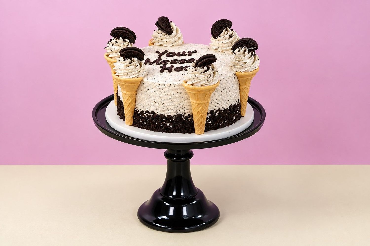 Cookie & Cream Vanilla Ice Cream Style Cake Cookie & Cream Vanilla Ice Cream Style Cake