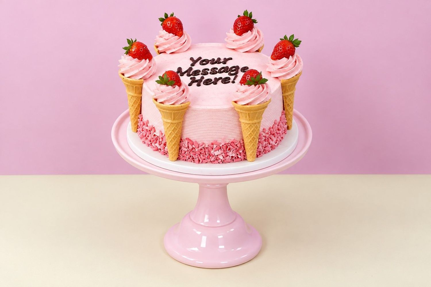 Strawberry Ice Cream Style Cake Strawberry Ice Cream Style Cake