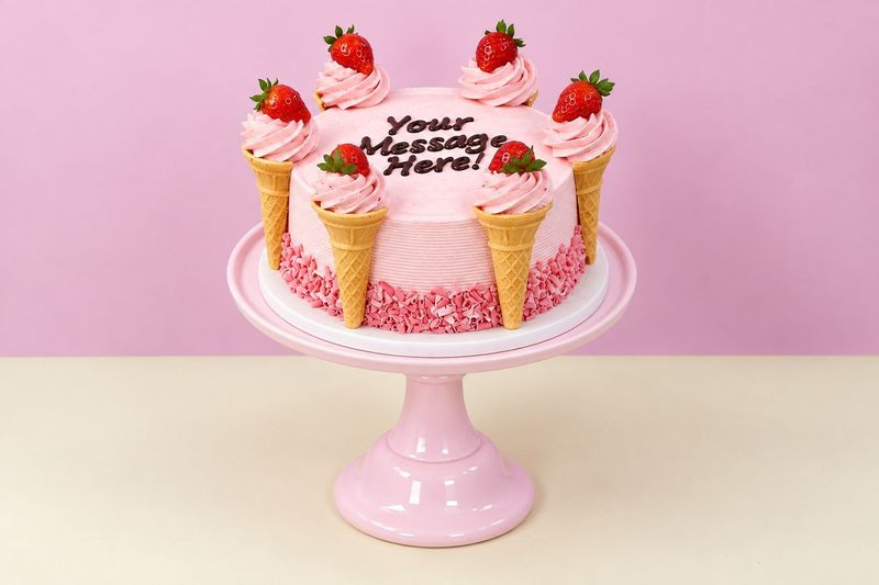 Strawberry Ice Cream Style Cake Strawberry Ice Cream Style Cake