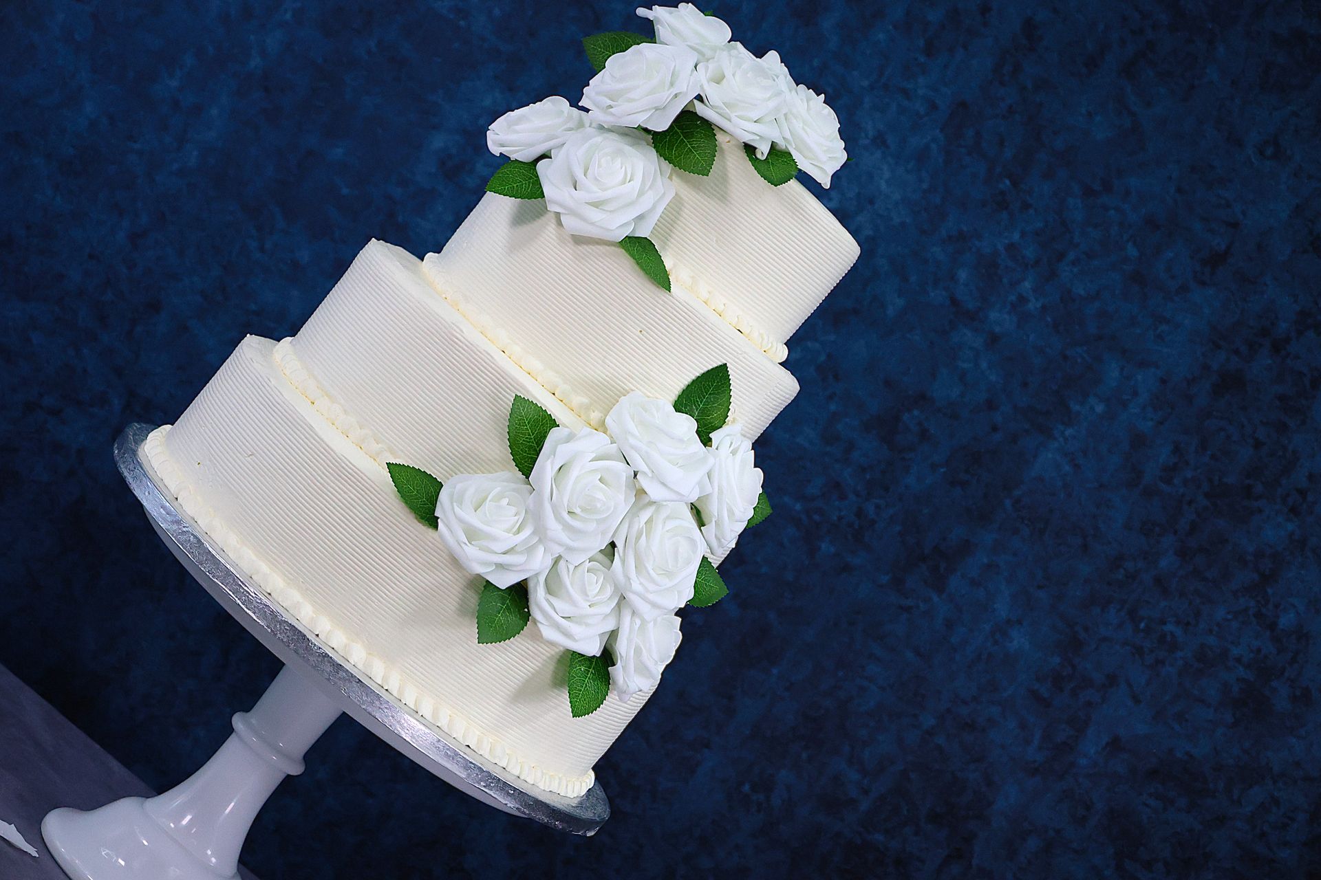 Customisable Flowers Colour Theme 4 -Tier Wedding Cake
