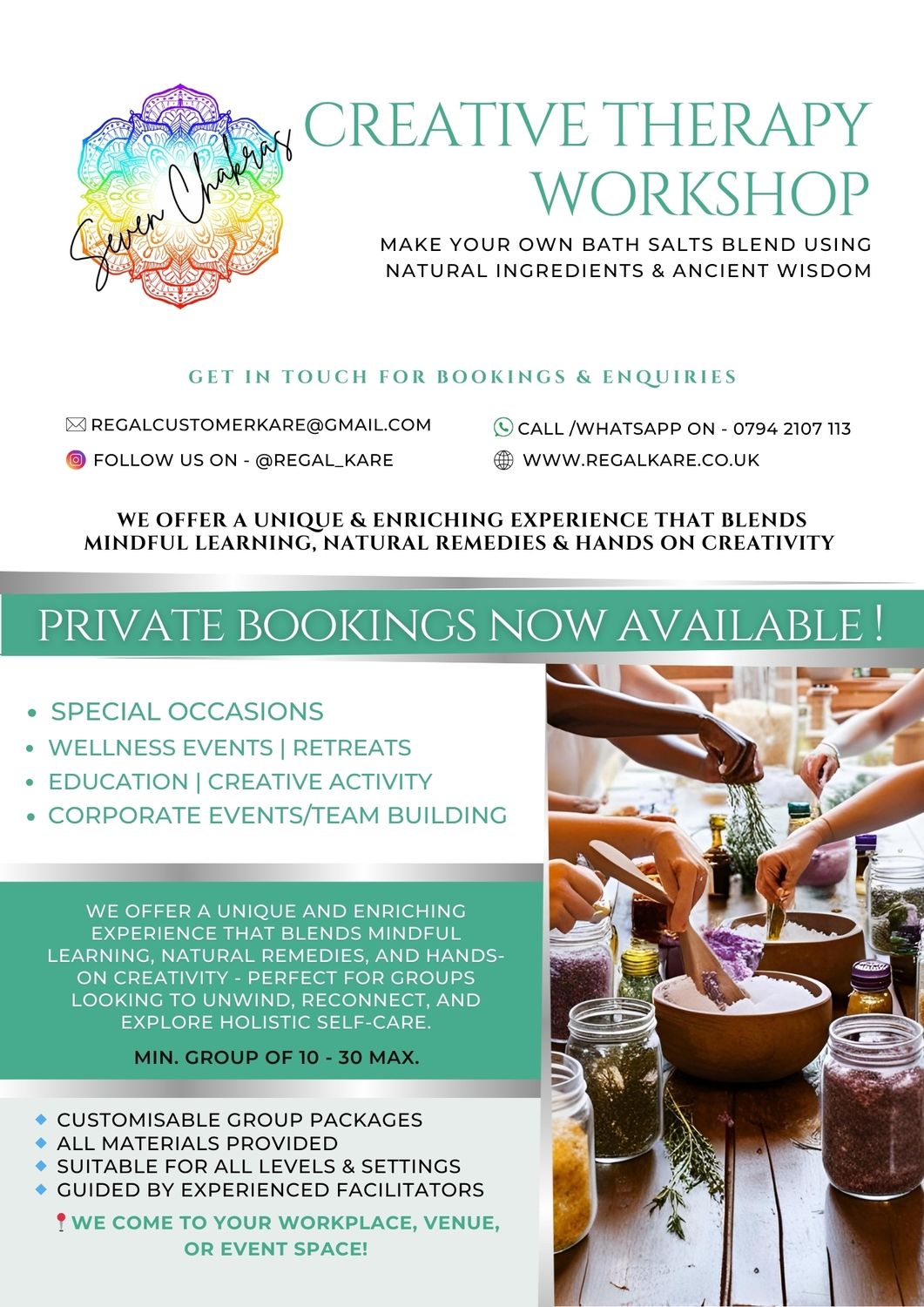 (Private Bookings) Seven Chakras Workshop