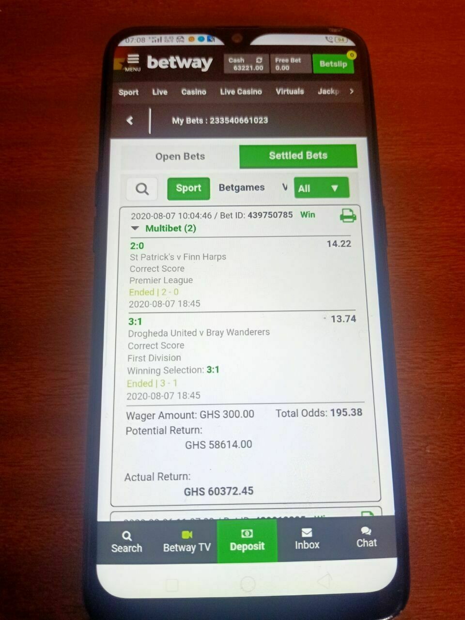 CORRECT SCORE | MULTIBET | WON