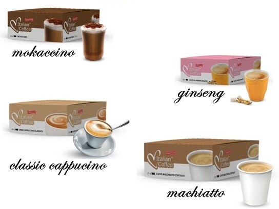 Italian Coffee mokaccino, ginseng, cappucino, machiatto 25 db